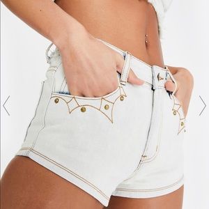 DollsKill Smokey Denim shorts light wash